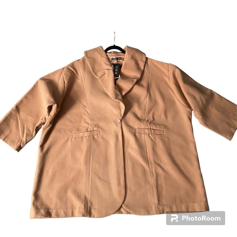 Igigi Notch Collar Jacket Coat size 30/32 ,Camel color, New with tag